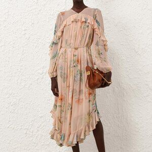 Zimmermann ILLUMINATE cape-design long-sleeved dress